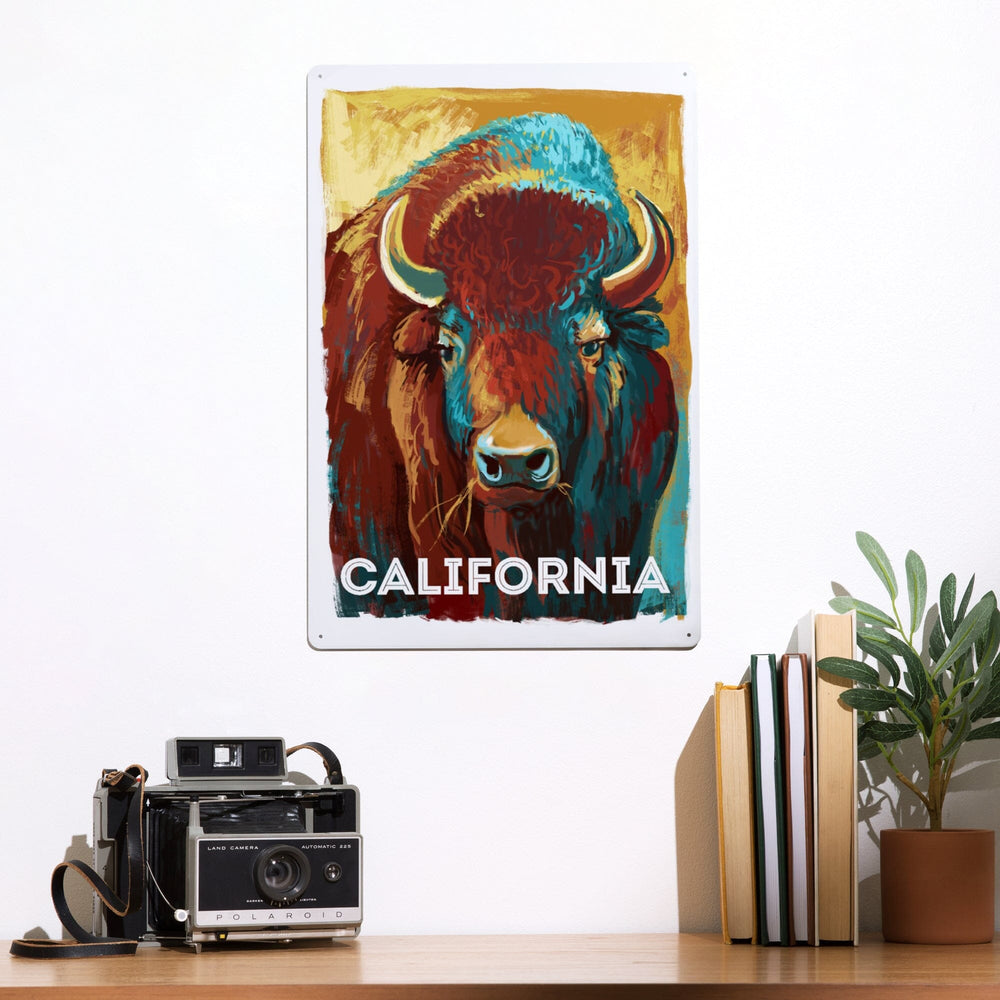 California, Vivid, Bison, Metal Signs Metal Lantern Press 