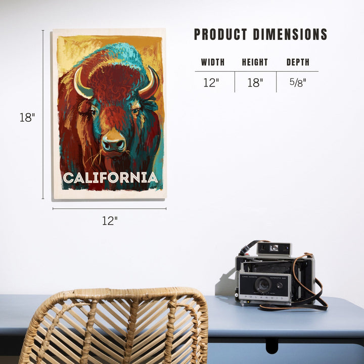 California, Vivid, Bison, Wood Signs and Postcards Wood Lantern Press 