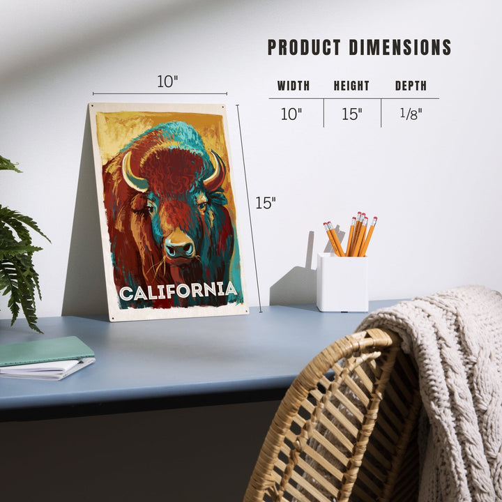 California, Vivid, Bison, Wood Signs and Postcards Wood Lantern Press 