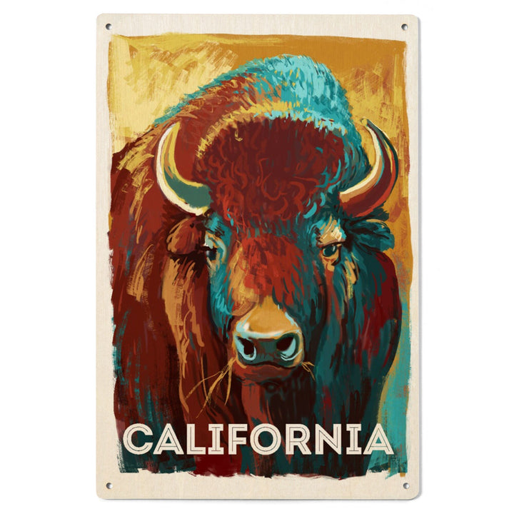 California, Vivid, Bison, Wood Signs and Postcards Wood Lantern Press 