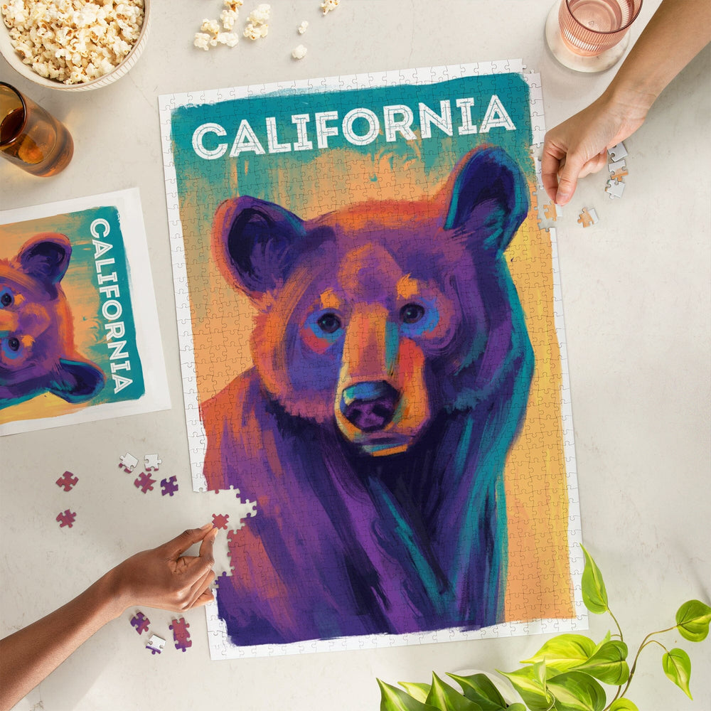 California, Vivid, Black Bear, Jigsaw Puzzle Puzzle Lantern Press 