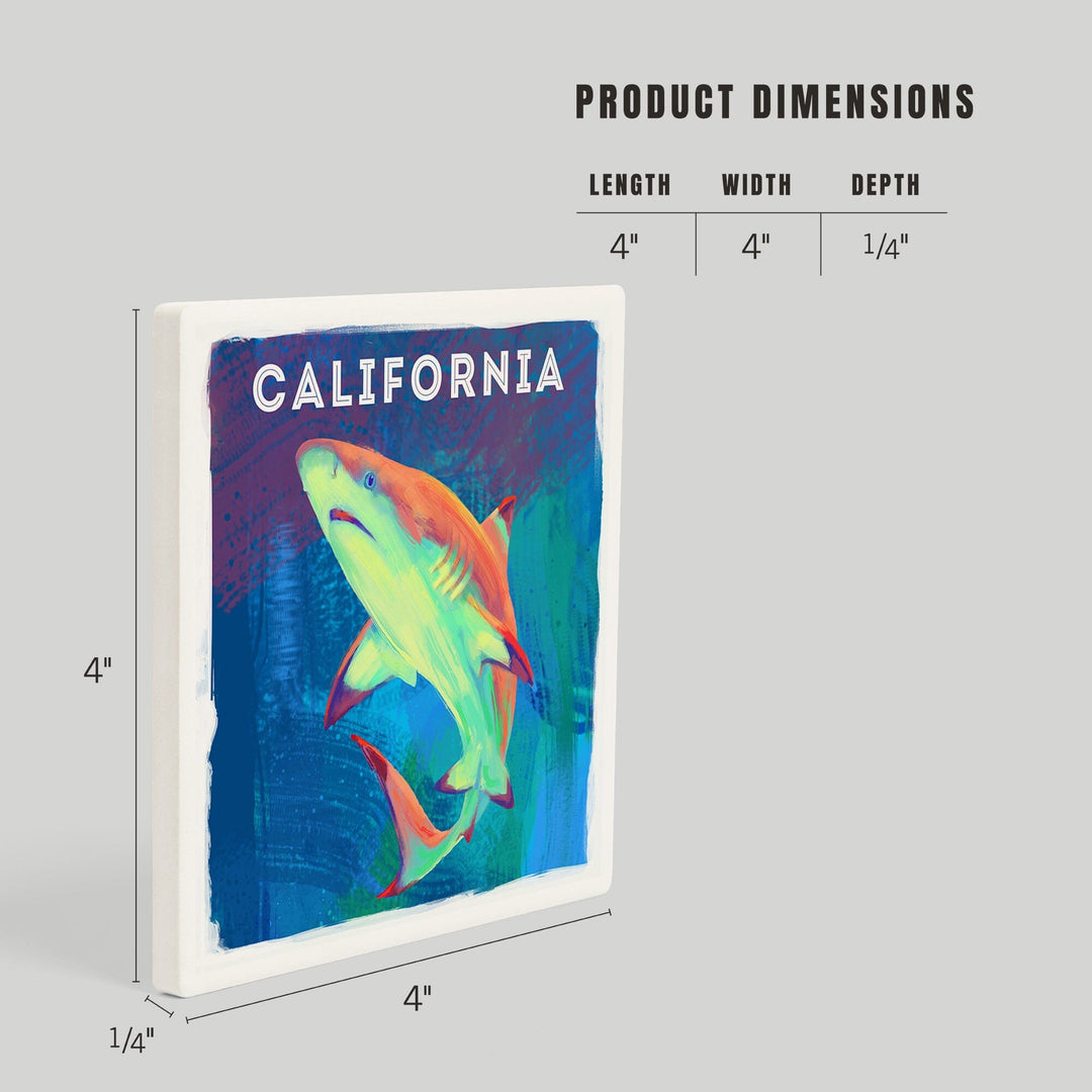 California, Vivid, Blacktip Shark, Coasters Coasters Lantern Press 