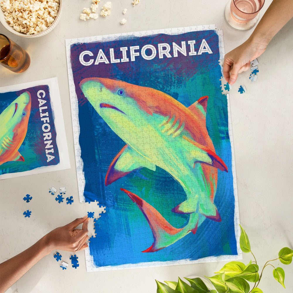 California, Vivid, Blacktip Shark, Jigsaw Puzzle Puzzle Lantern Press 