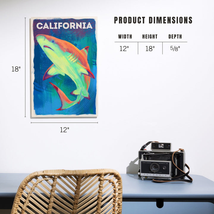 California, Vivid, Blacktip Shark, Wood Signs and Postcards Wood Lantern Press 