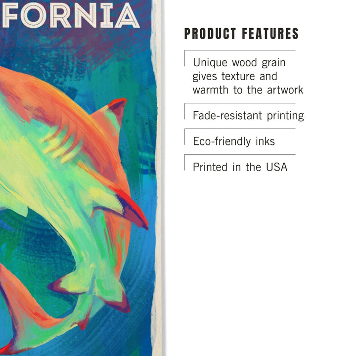 California, Vivid, Blacktip Shark, Wood Signs and Postcards Wood Lantern Press 