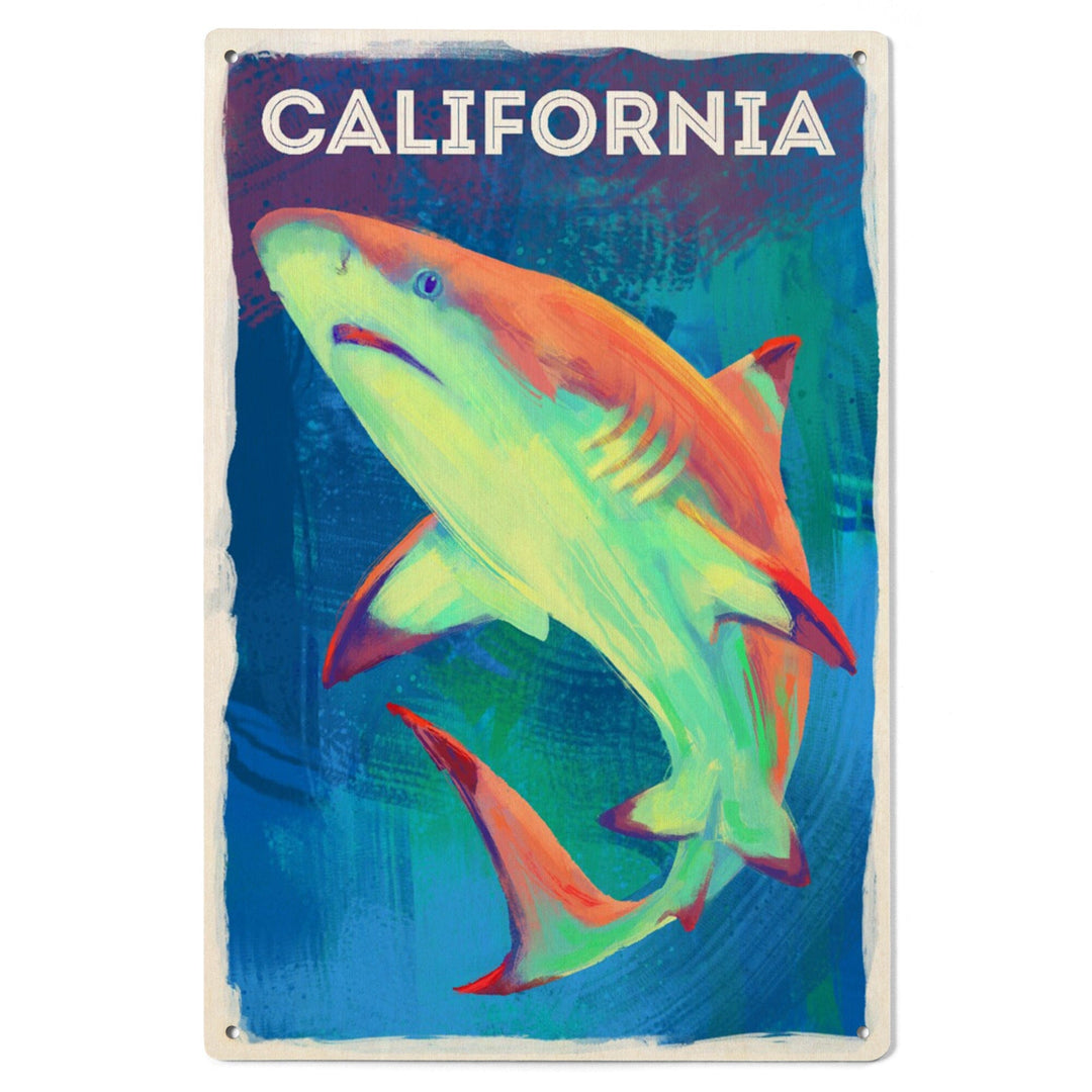 California, Vivid, Blacktip Shark, Wood Signs and Postcards Wood Lantern Press 