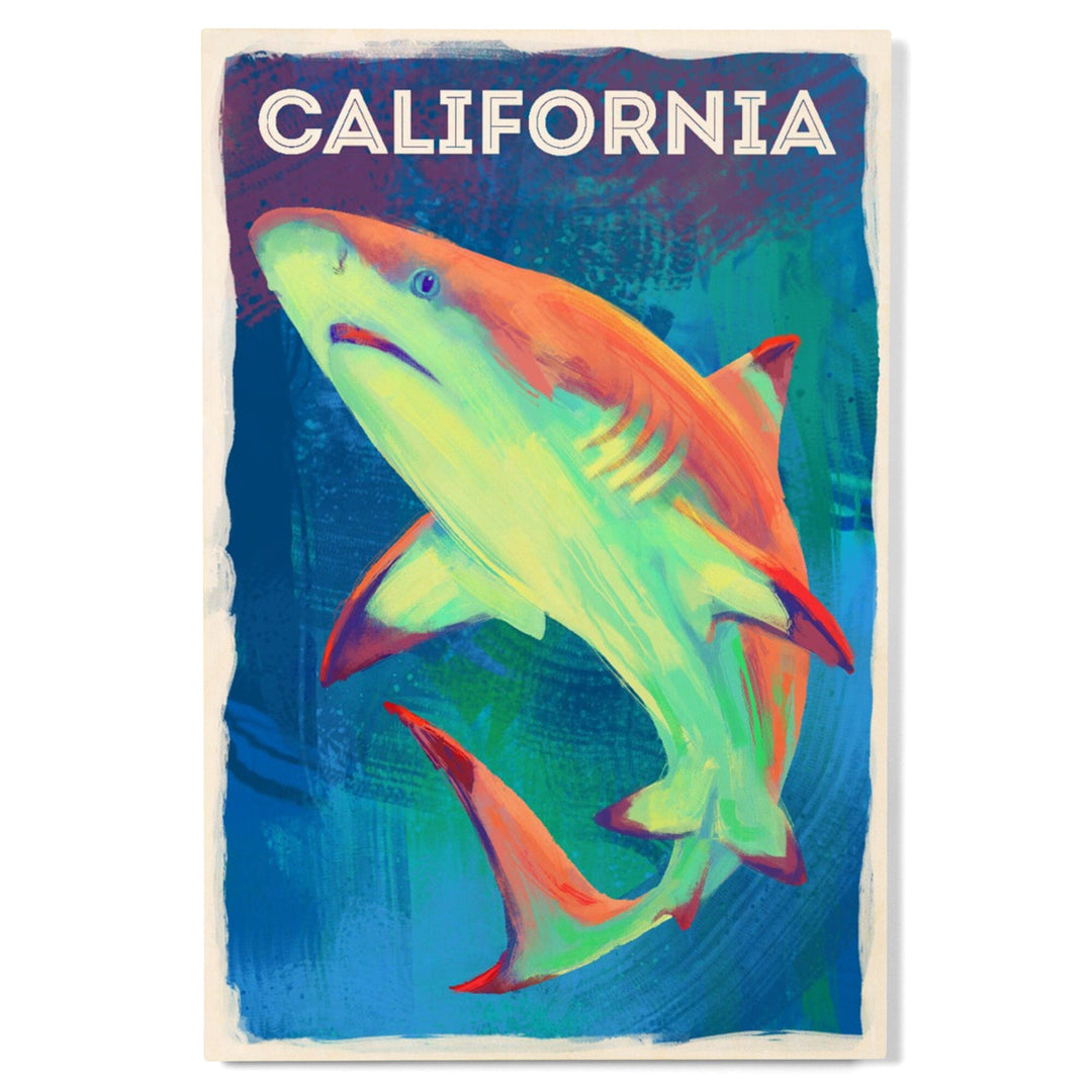 California, Vivid, Blacktip Shark, Wood Signs and Postcards Wood Lantern Press 