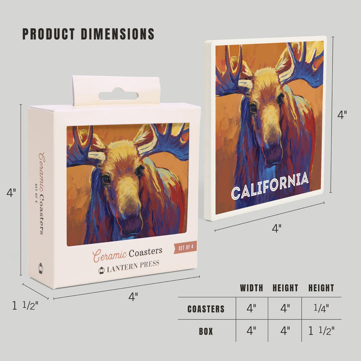 California, Vivid, Moose, Coasters Coasters Lantern Press 
