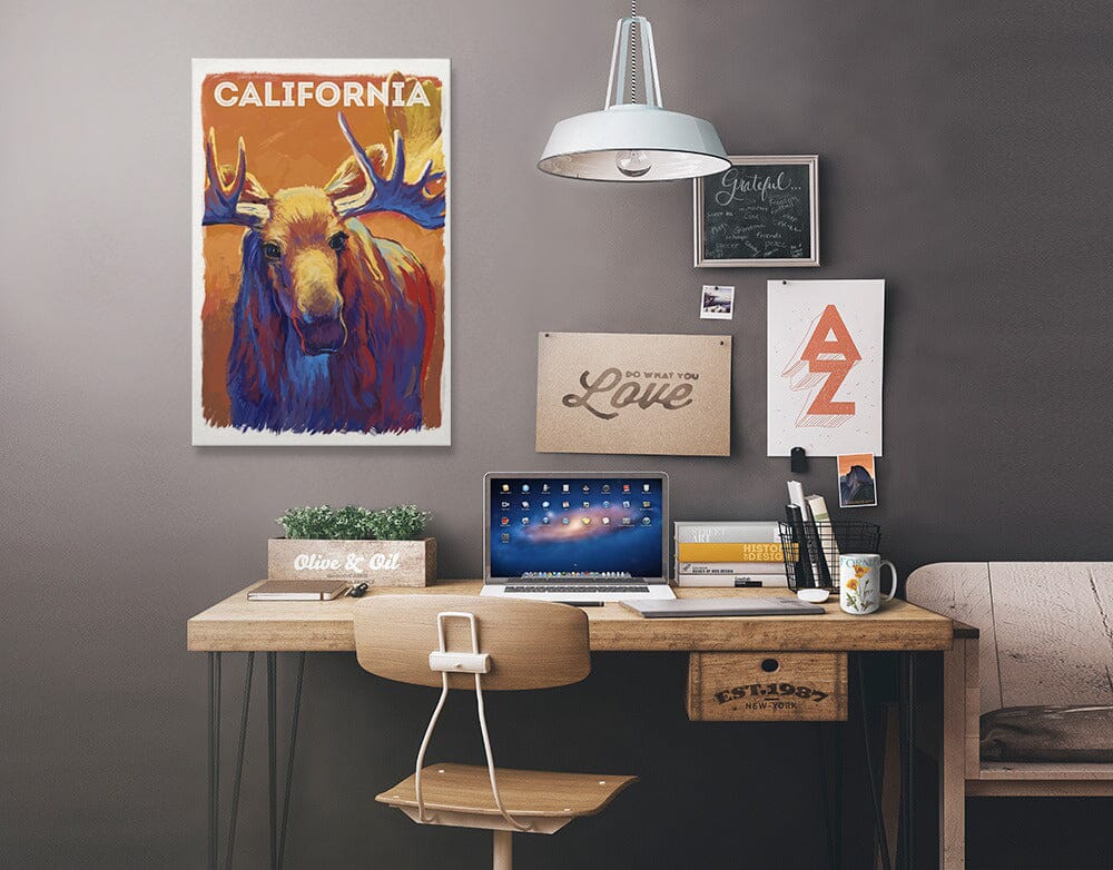 California, Vivid, Moose, Stretched Canvas Canvas Lantern Press 