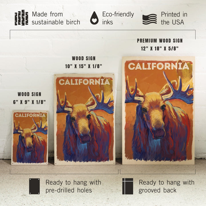 California, Vivid, Moose, Wood Signs and Postcards Wood Lantern Press 