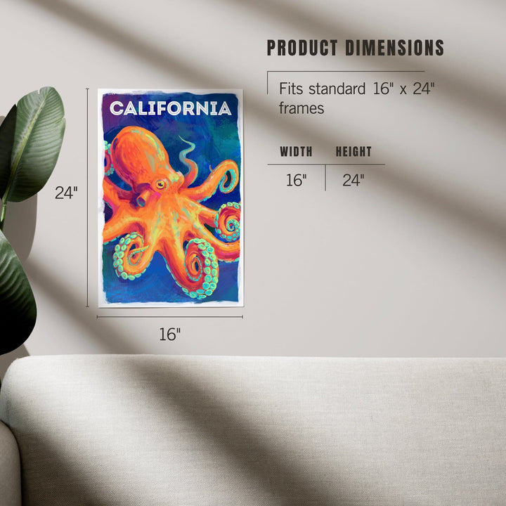 California, Vivid, Octopus, Art & Giclee Prints Art Lantern Press 