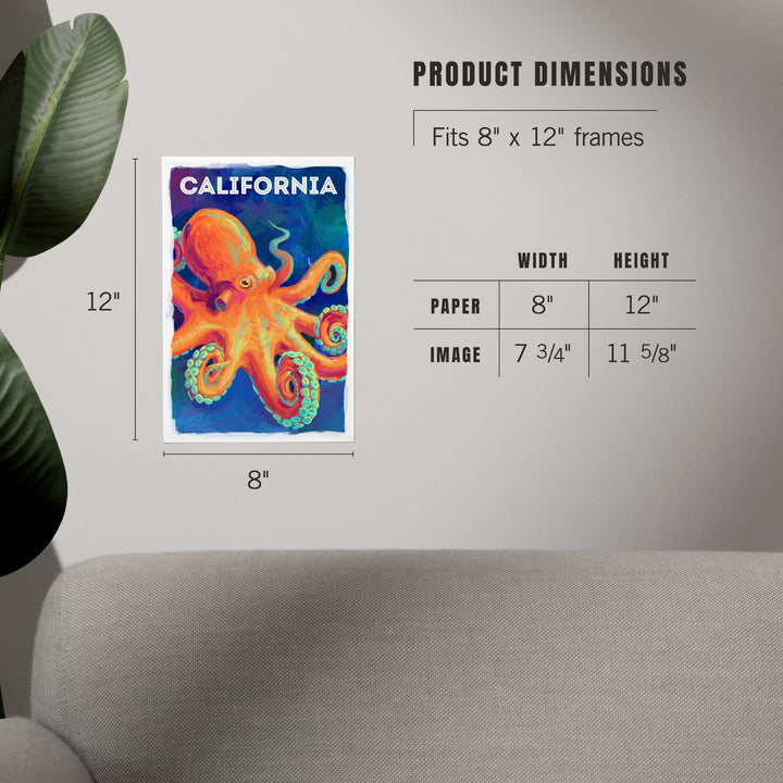 California, Vivid, Octopus, Art & Giclee Prints Art Lantern Press 