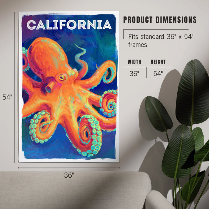 California, Vivid, Octopus, Art & Giclee Prints Art Lantern Press 