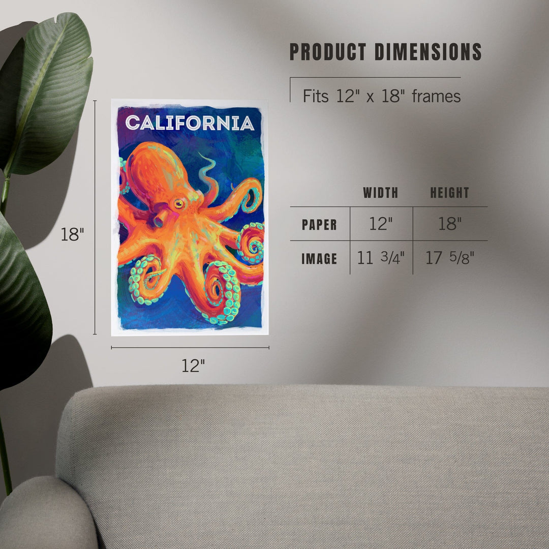 California, Vivid, Octopus, Art & Giclee Prints Art Lantern Press 