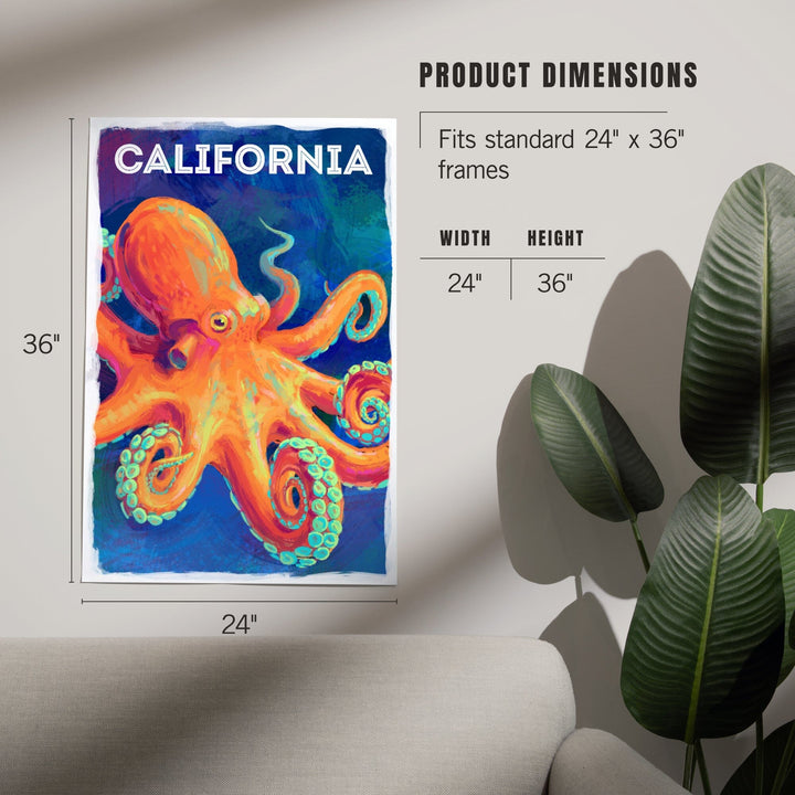 California, Vivid, Octopus, Art & Giclee Prints Art Lantern Press 