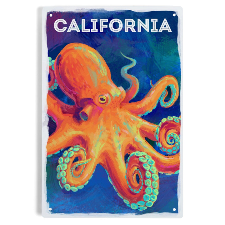 California, Vivid, Octopus, Metal Signs Metal Lantern Press 