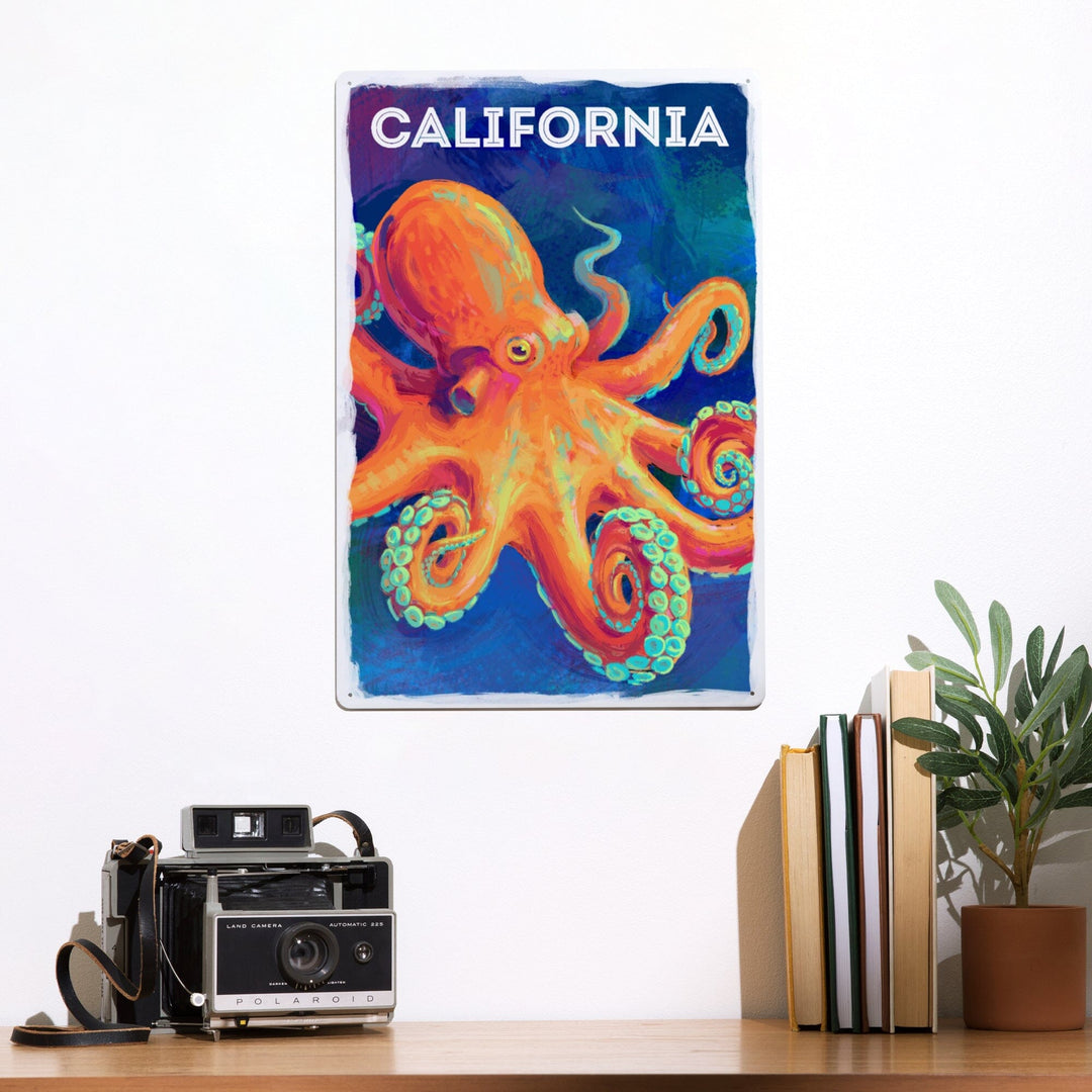 California, Vivid, Octopus, Metal Signs Metal Lantern Press 