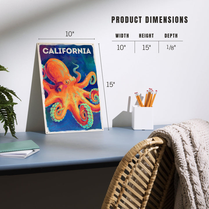 California, Vivid, Octopus, Wood Signs and Postcards Wood Lantern Press 