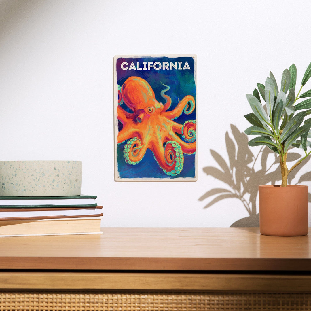 California, Vivid, Octopus, Wood Signs and Postcards Wood Lantern Press 