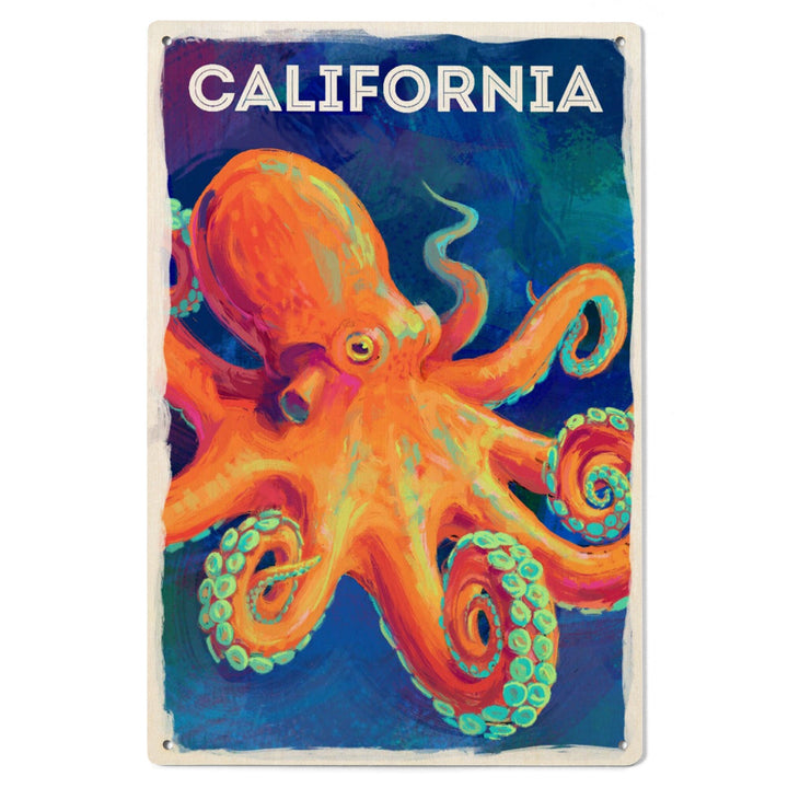 California, Vivid, Octopus, Wood Signs and Postcards Wood Lantern Press 