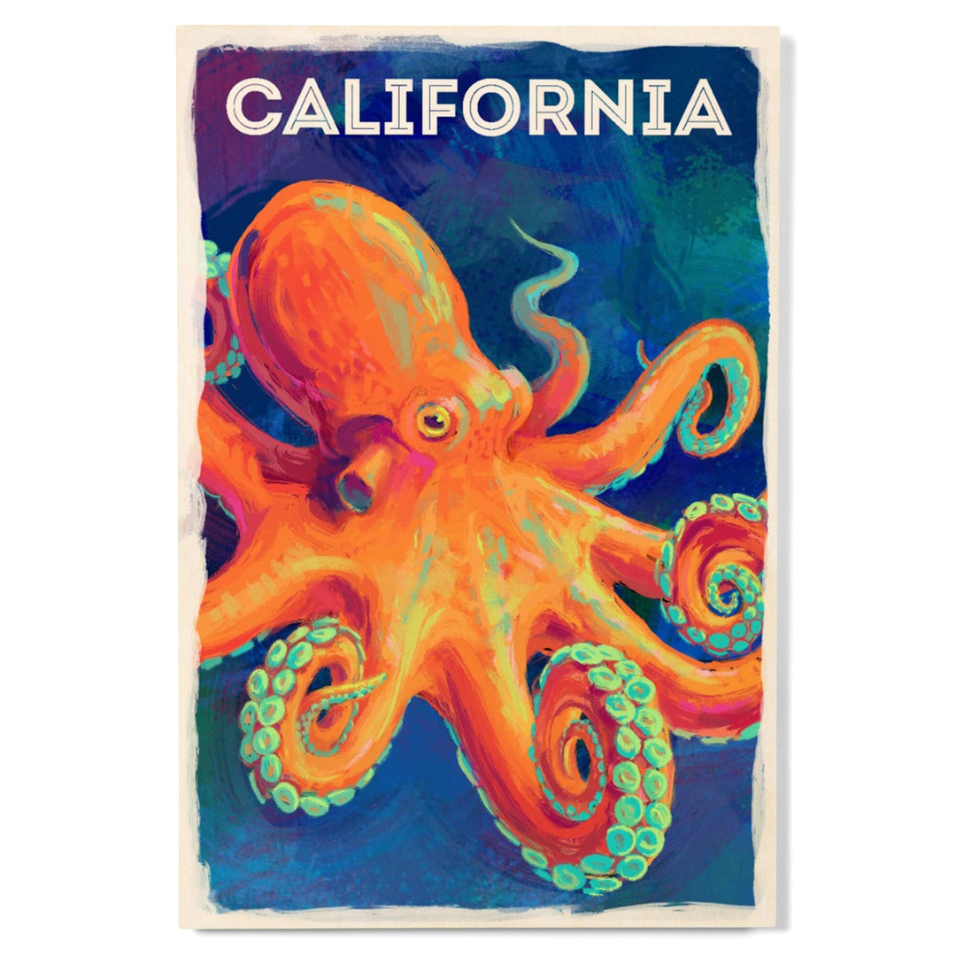 California, Vivid, Octopus, Wood Signs and Postcards Wood Lantern Press 