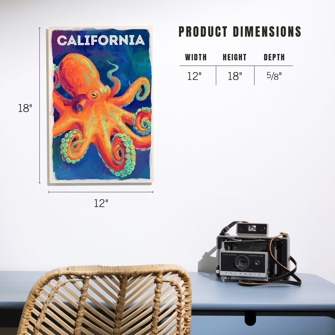 California, Vivid, Octopus, Wood Signs and Postcards Wood Lantern Press 