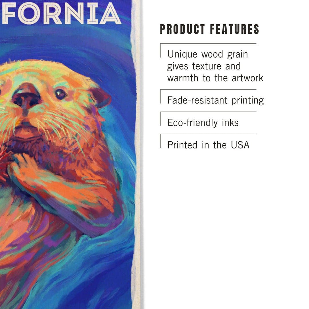 California, Vivid, Sea Otter, Wood Signs and Postcards Wood Lantern Press 