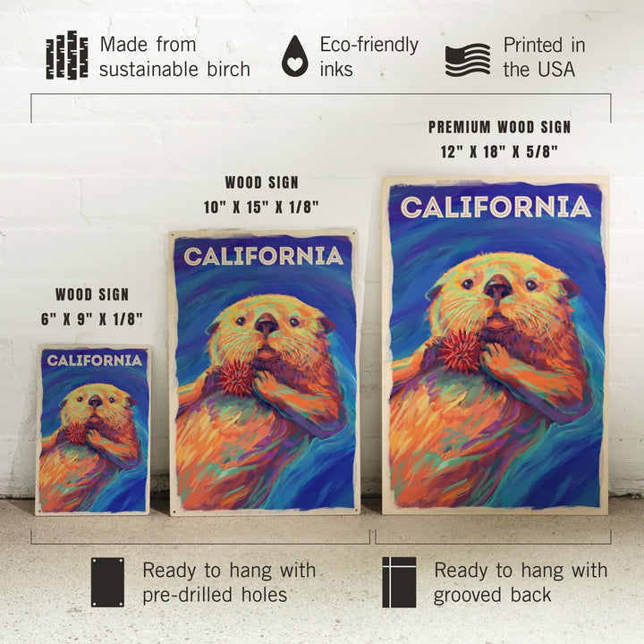 California, Vivid, Sea Otter, Wood Signs and Postcards Wood Lantern Press 