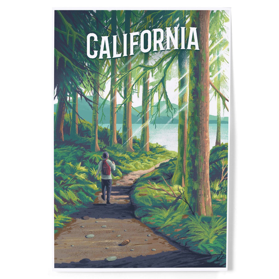 California, Walk In The Woods, Day Hike, Art & Giclee Prints Art Lantern Press 