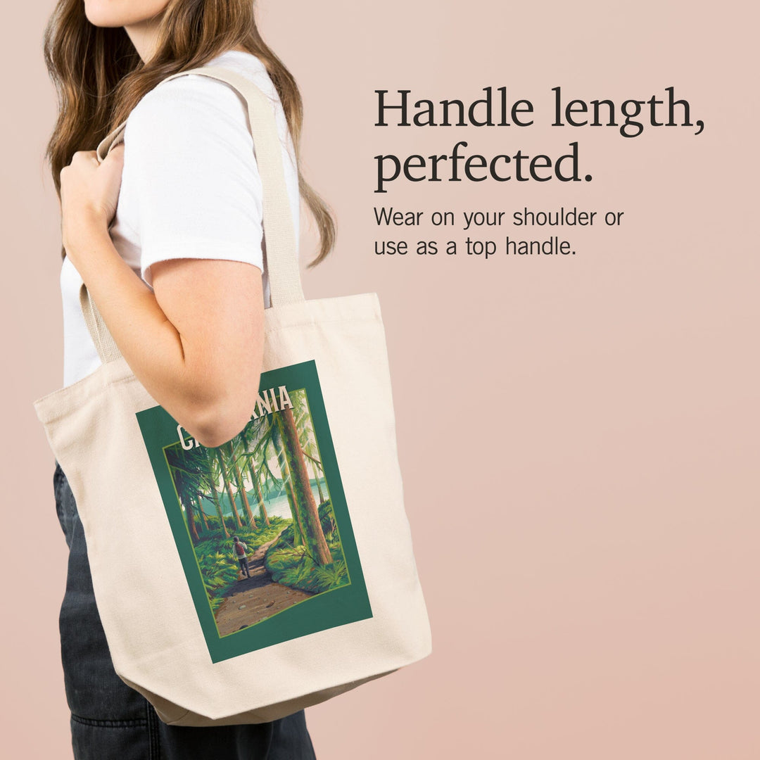 California, Walk In The Woods, Day Hike, Contour, Tote Bag Totes Lantern Press 