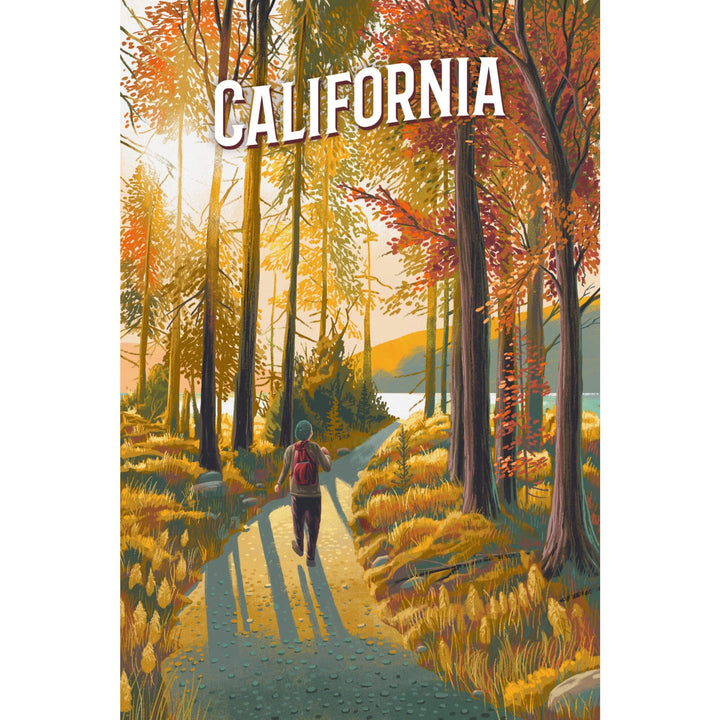 California Walk In The Woods Day Hike, Stretched Canvas Canvas Lantern Press 