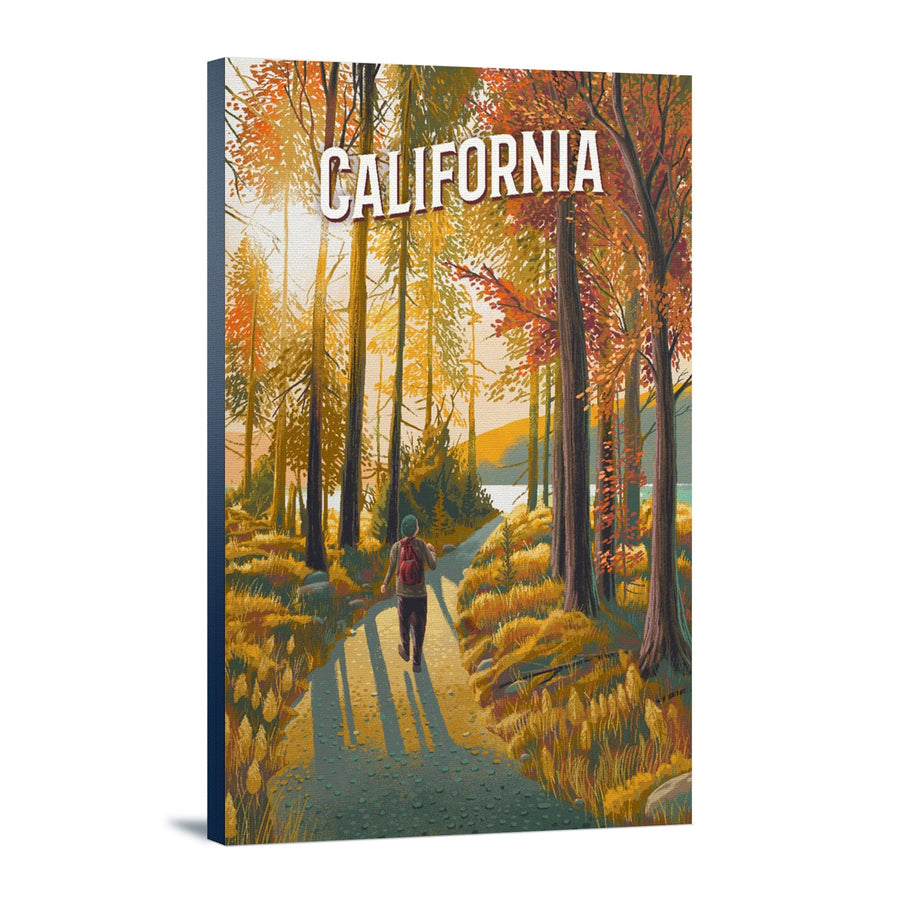 California Walk In The Woods Day Hike, Stretched Canvas Canvas Lantern Press 