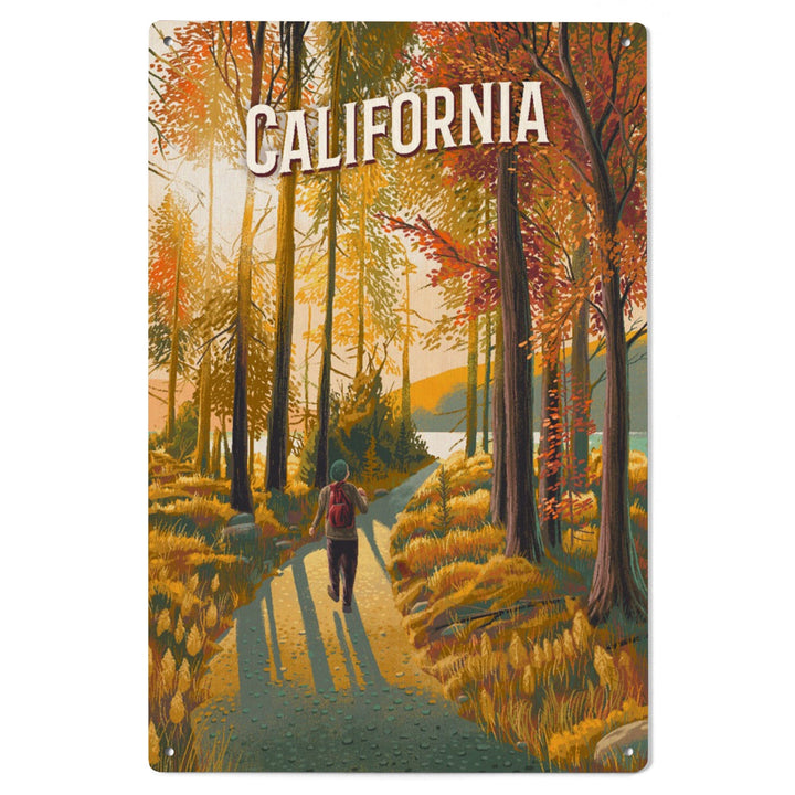 California Walk In The Woods Day Hike, Wood Signs and Postcards Wood Lantern Press 