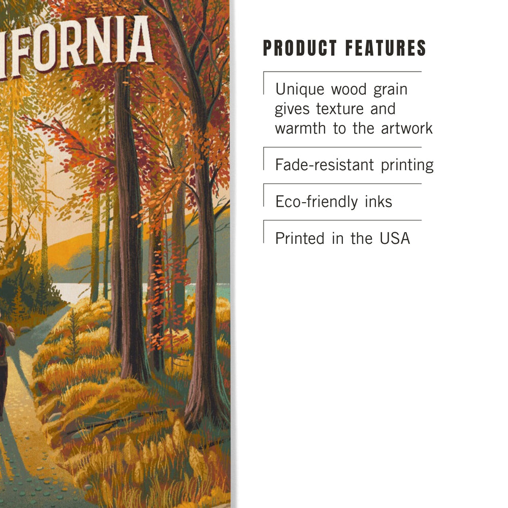 California Walk In The Woods Day Hike, Wood Signs and Postcards Wood Lantern Press 
