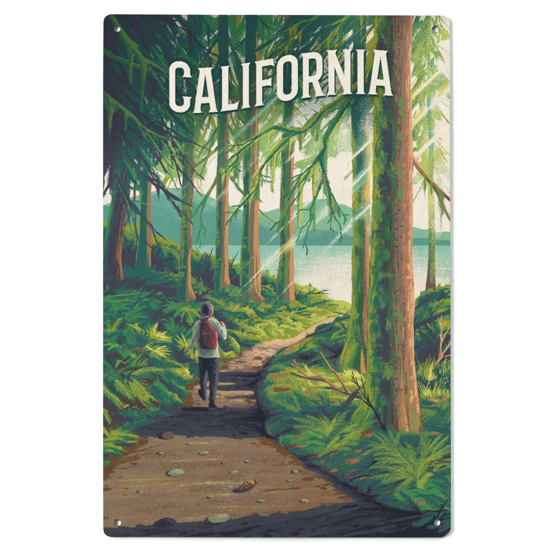 California, Walk In The Woods, Day Hike, Wood Signs and Postcards Wood Lantern Press 