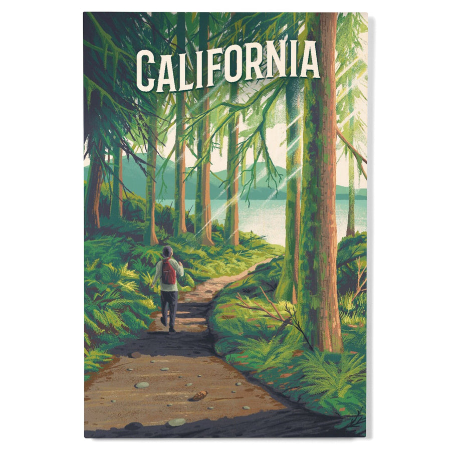 California, Walk In The Woods, Day Hike, Wood Signs and Postcards Wood Lantern Press 