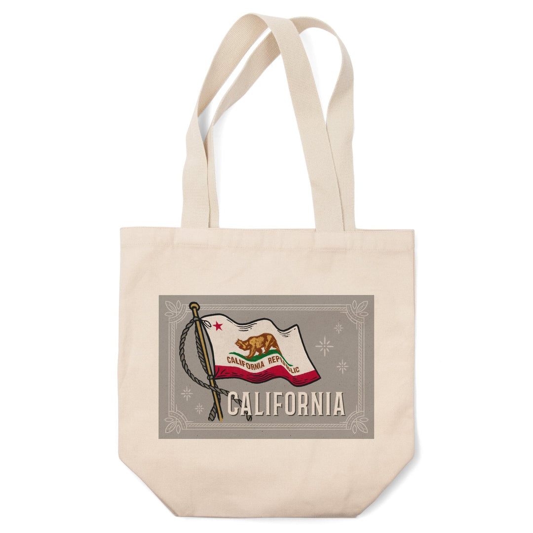 California, Waving State Flag, State Series - Lantern Press