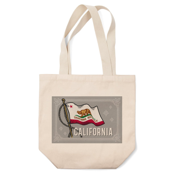 California Waving State Flag, Tote Bag Totes Lantern Press 