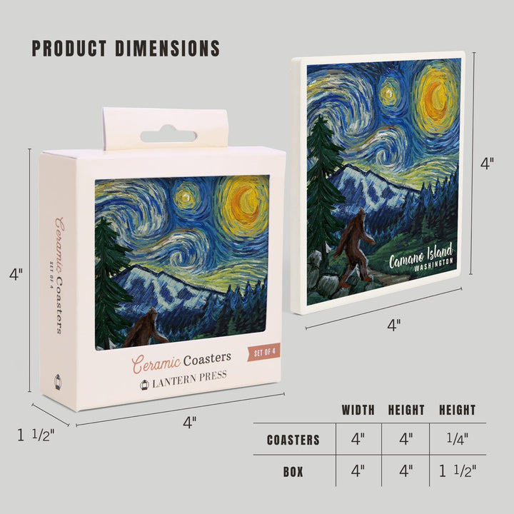 Camano Island, Washington, Bigfoot Country, Coasters Coasters Lantern Press 