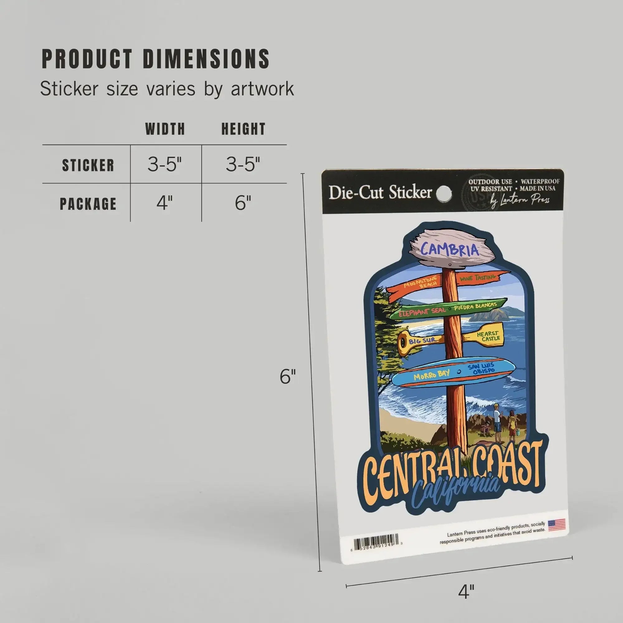 Cambria, California, Central Coast, Destination Signpost, Contour