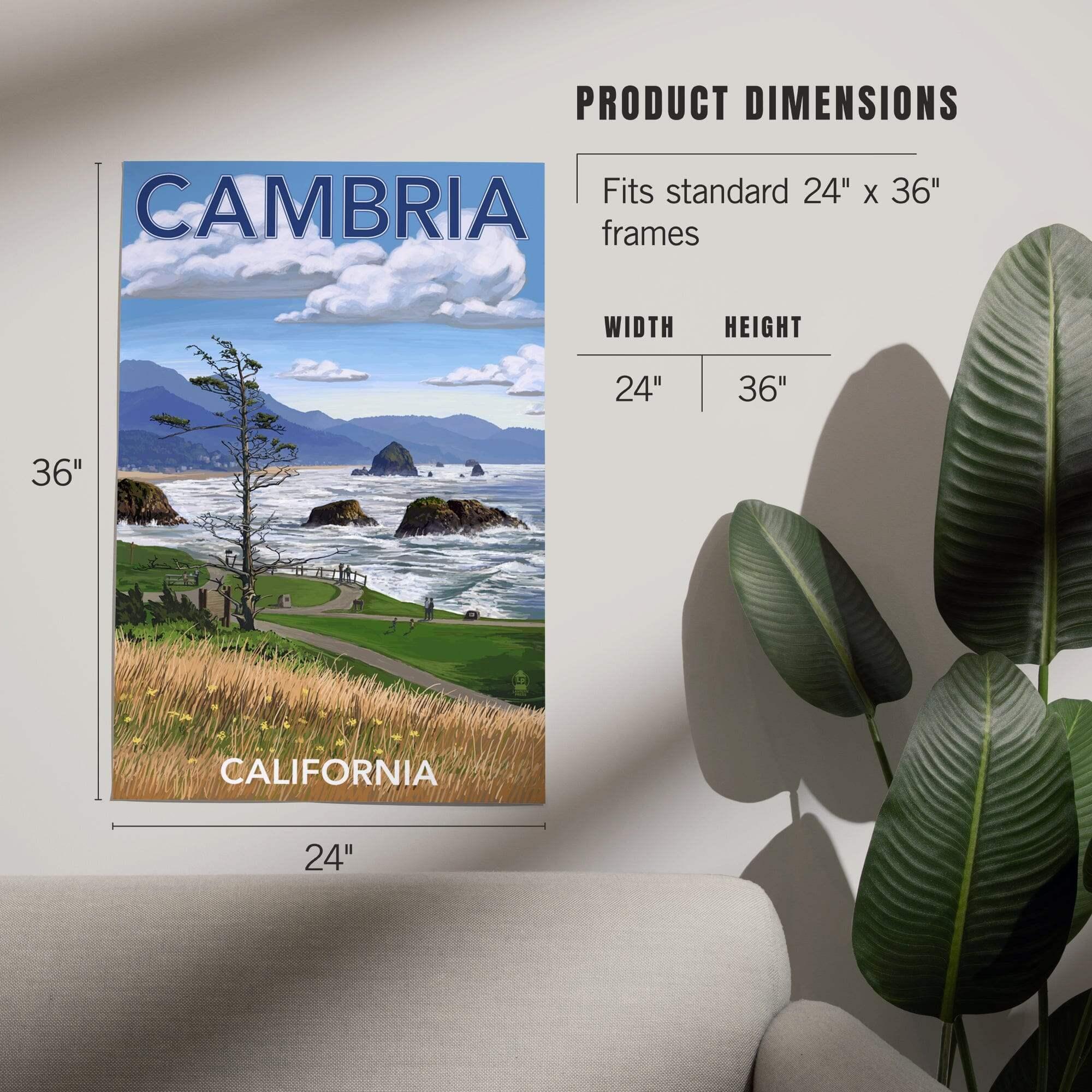 Cambria, California, Rocky Coastline art prints, metal signs