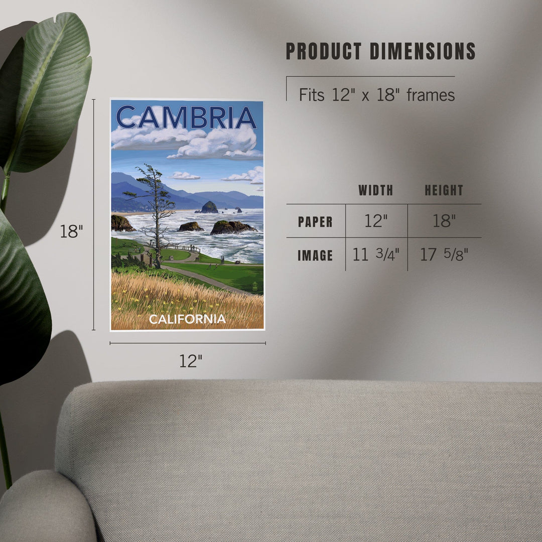 Cambria, California, Rocky Coastline, Art & Giclee Prints Art Lantern Press 