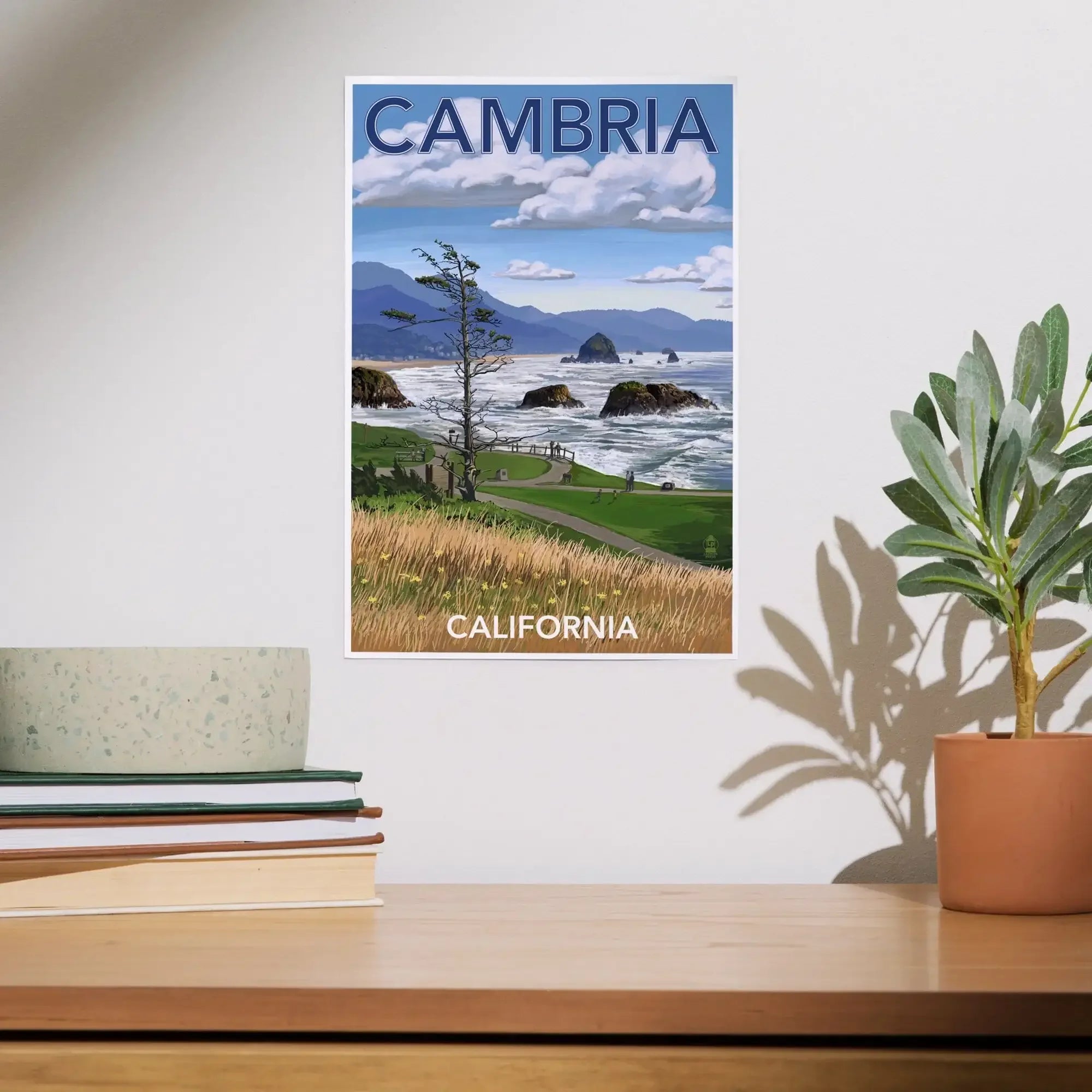 Cambria, California, Rocky Coastline art prints, metal signs