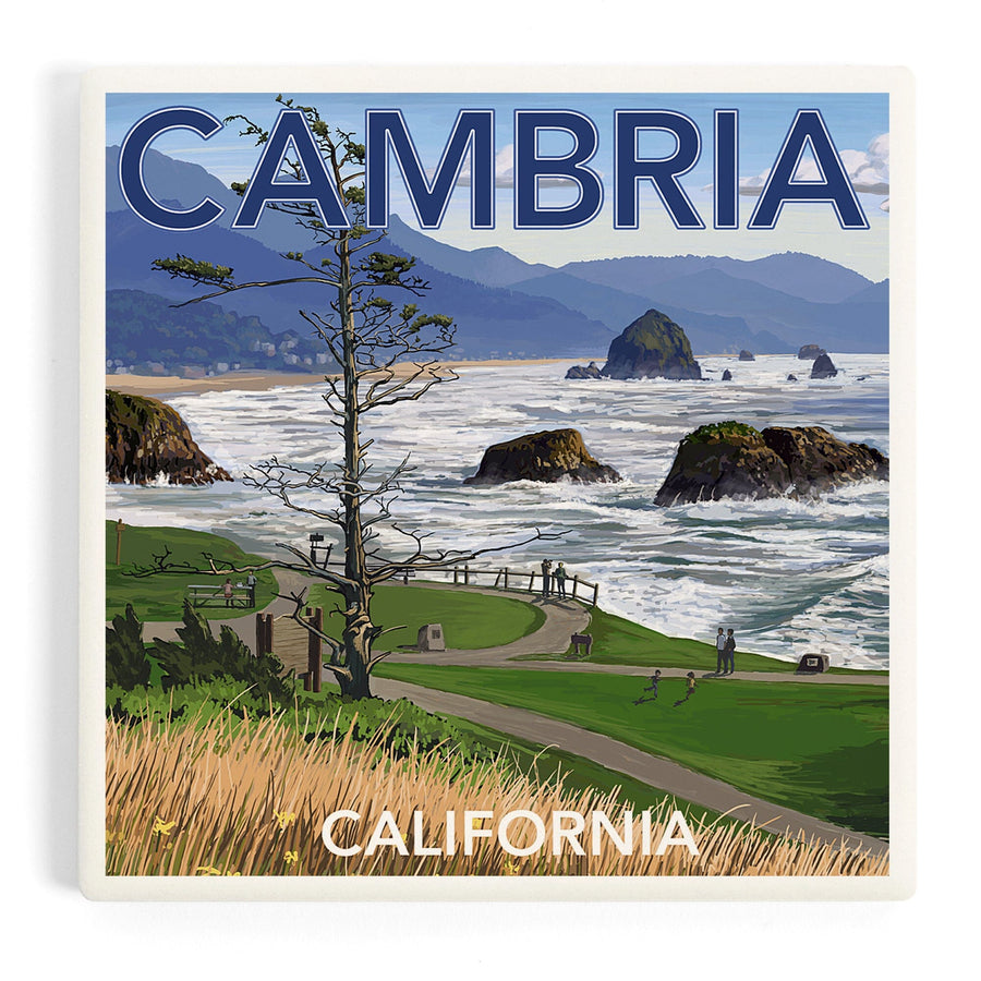 Cambria, California, Rocky Coastline, Coasters Coasters Lantern Press 