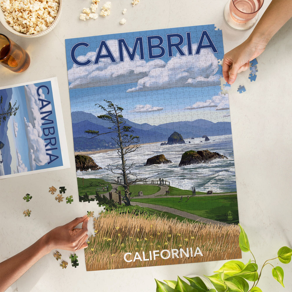 Cambria, California, Rocky Coastline, Jigsaw Puzzle Puzzle Lantern Press 