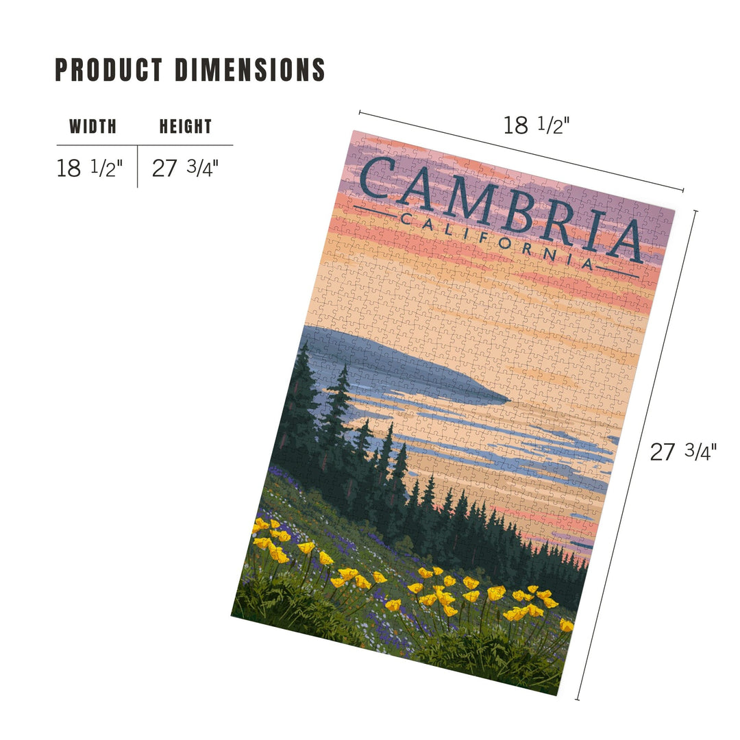 Cambria, California, Spring Flowers, Poppies, Jigsaw Puzzle Puzzle Lantern Press 