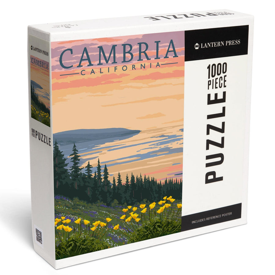 Cambria, California, Spring Flowers, Poppies, Jigsaw Puzzle Puzzle Lantern Press 
