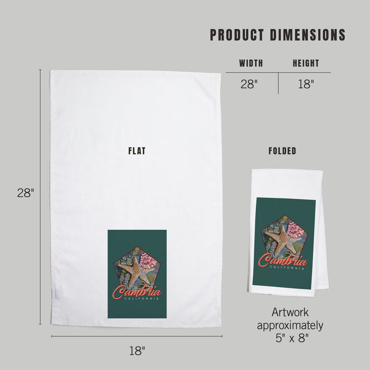 Cambria, California, Tidepool, Contour, Organic Cotton Kitchen Tea Towels Kitchen Lantern Press 