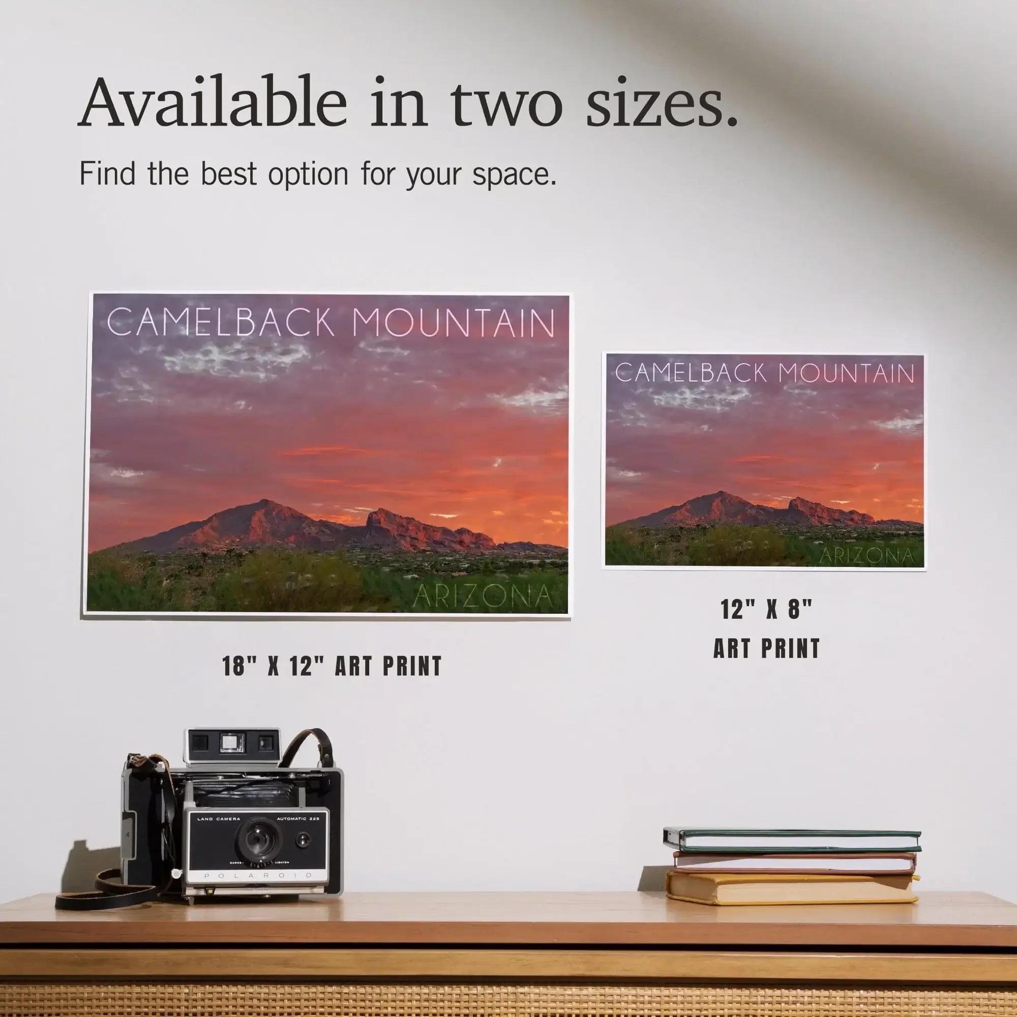 Camelback Mountain, Arizona, Sunset Photography art prints, metal