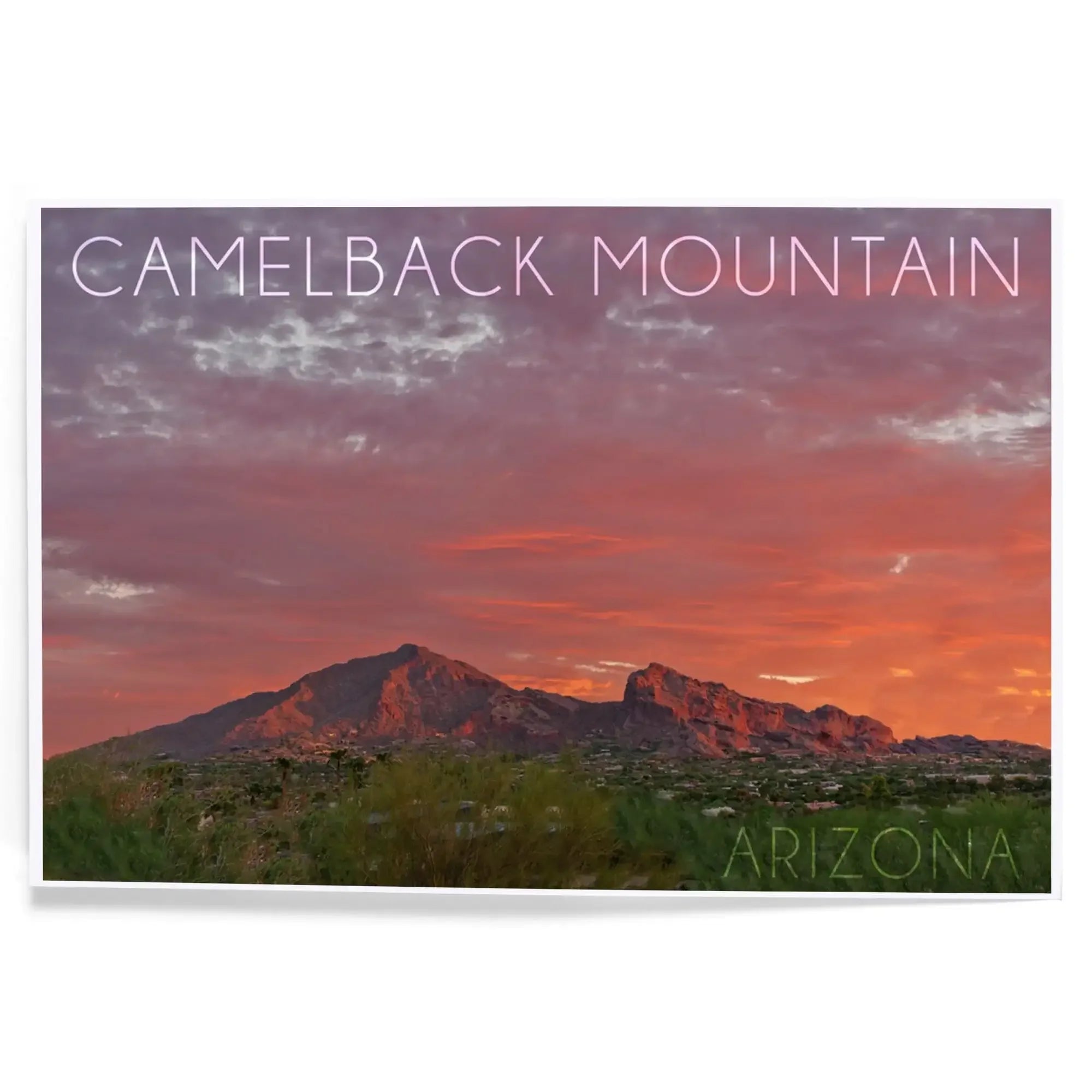 マウントアートシルク300本 Camelback Mountain, Arizona, Sunset Photography art prints, metal